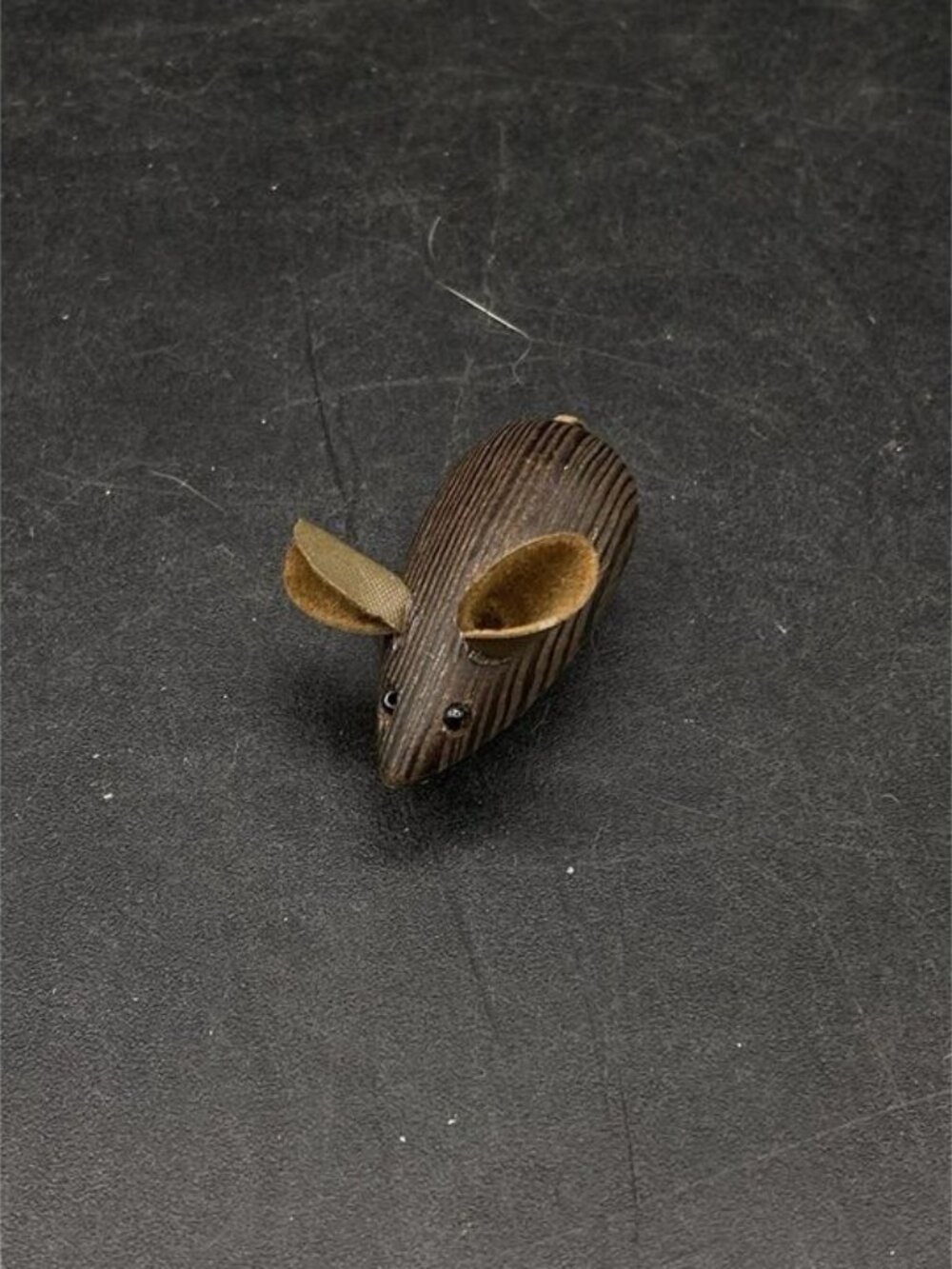 MCM Denmark Teak Wooden Mouse Leather Ears & Tail Teak Wood Mini Magnetic